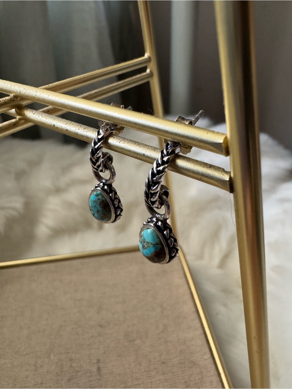 Studio Barse Sterling Silver Turquoise Drop Earrings - Picture 4 of 6